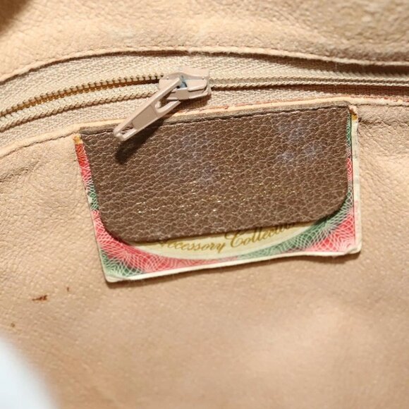 GUCCI GG Supreme Web Sherry Line Bag PVC Brown Gold 89 02 032 Auth 126025 - Picture 10 of 16